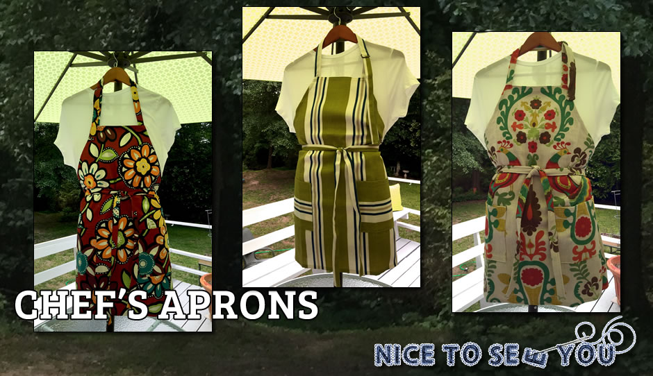 Handmade chef's aprons by Nice To Sew You!